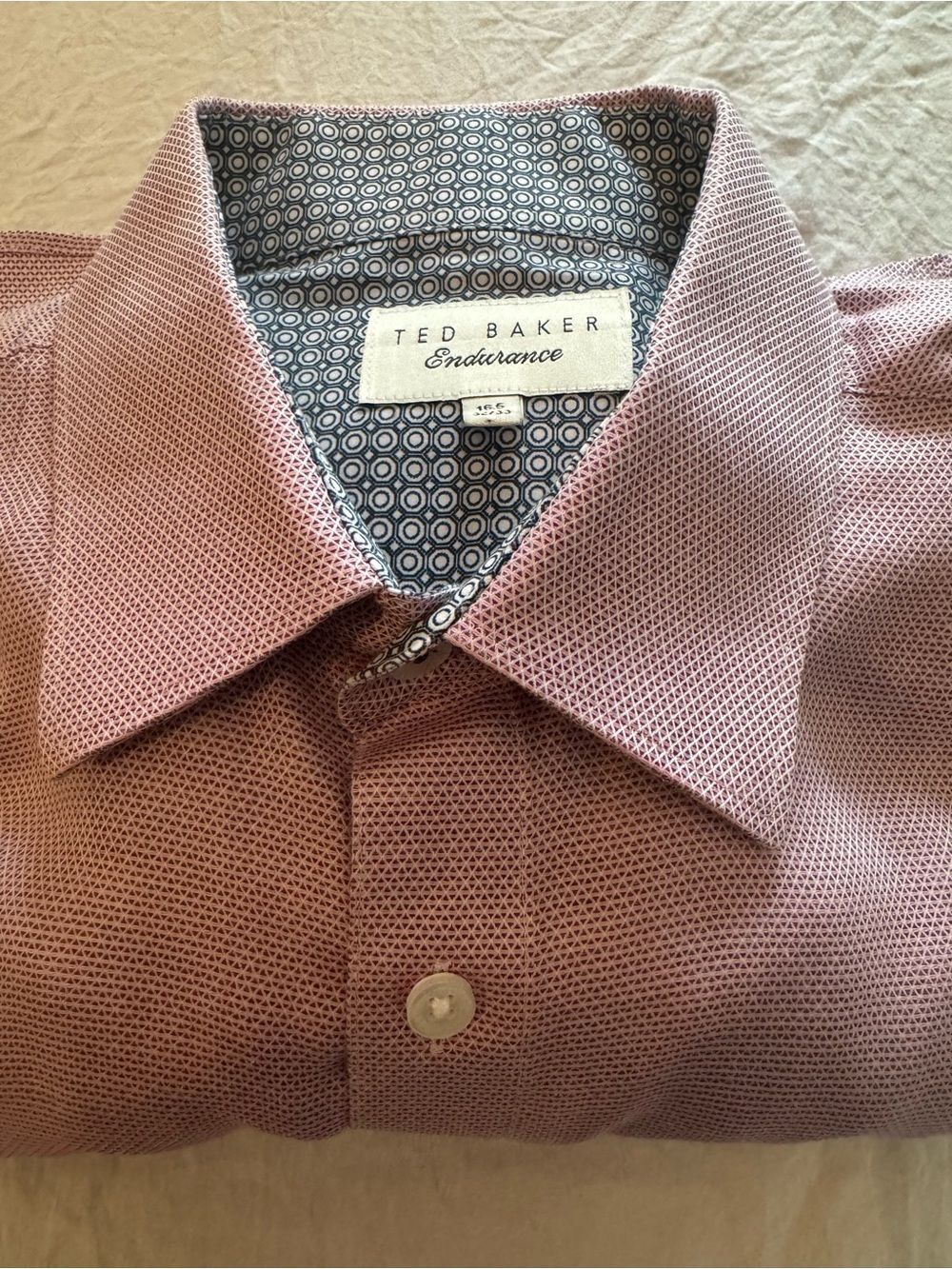 Ted Baker Men's Dusty Pink Textured Dress Shirt